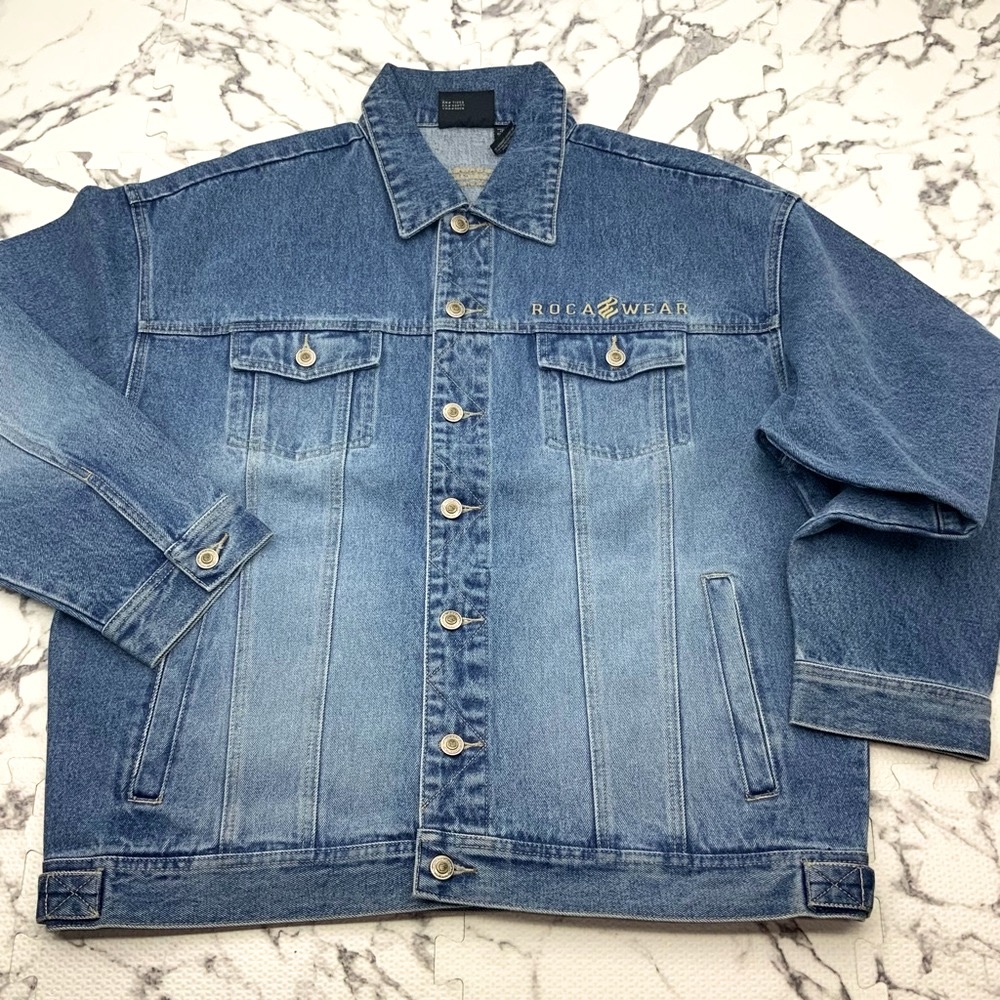 Men's Rocawear Med Blue Sandblast Denim Jacket